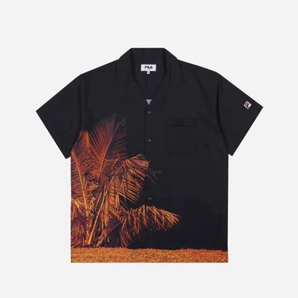 Fila Polokošeľa Damske Čierne - Artist Graphic Woven S/S Vypredaj - Slovakia 67124-BTJR